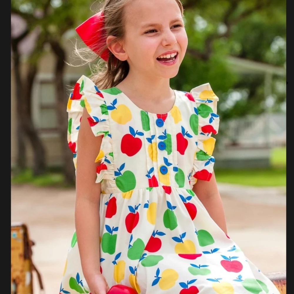 Eleanor Rose Apple Picking Woven Dress 2T back to school